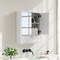Mirrored Bathroom Wall Cabinet with Adjustable Inner Shelves White